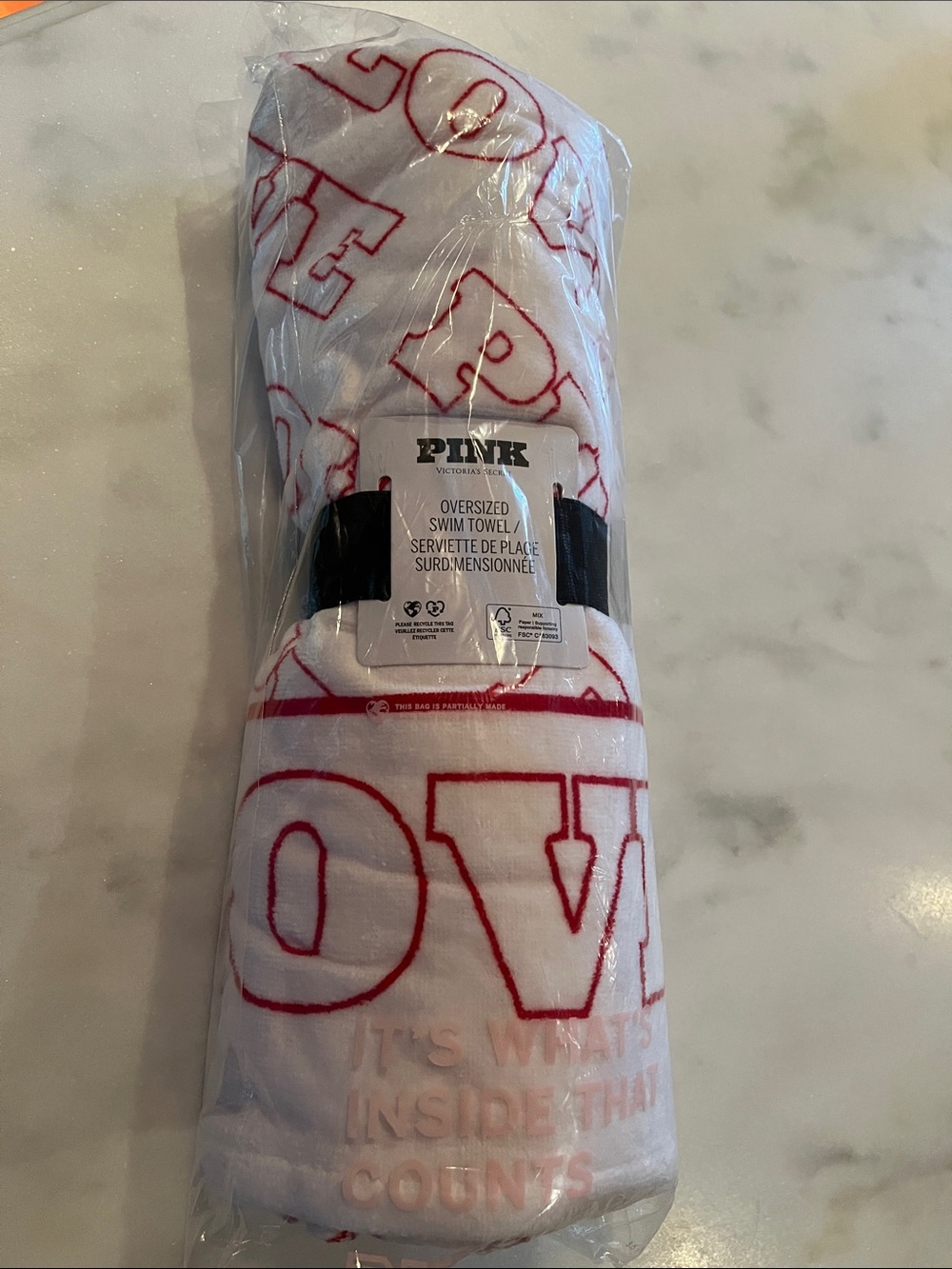 PINK Victoria's Secret "LOVE" Oversized Swim Towel